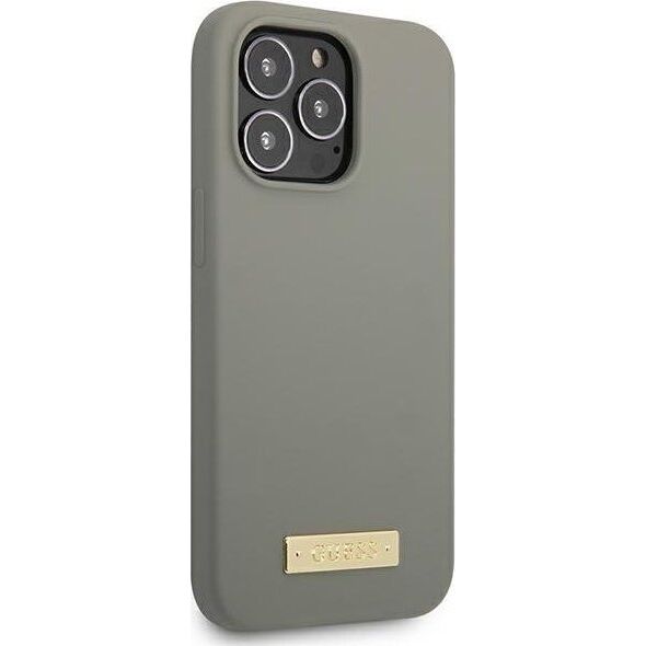 Guess Guess GUHMP13XSPLG iPhone 13 Pro Max 6,7" szary/grey hard case Silicone Logo Plate MagSafe NoSize