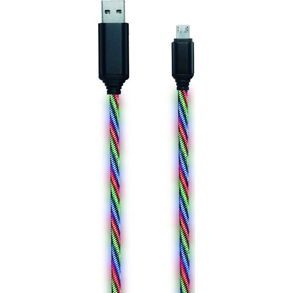 Kabel USB 2GO USB-A - microUSB 1 m Wielokolorowy (797145)