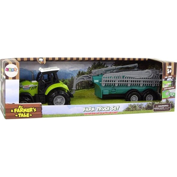 LeanToys Zielony Traktor Opryskiwacz Farma Dźwięk