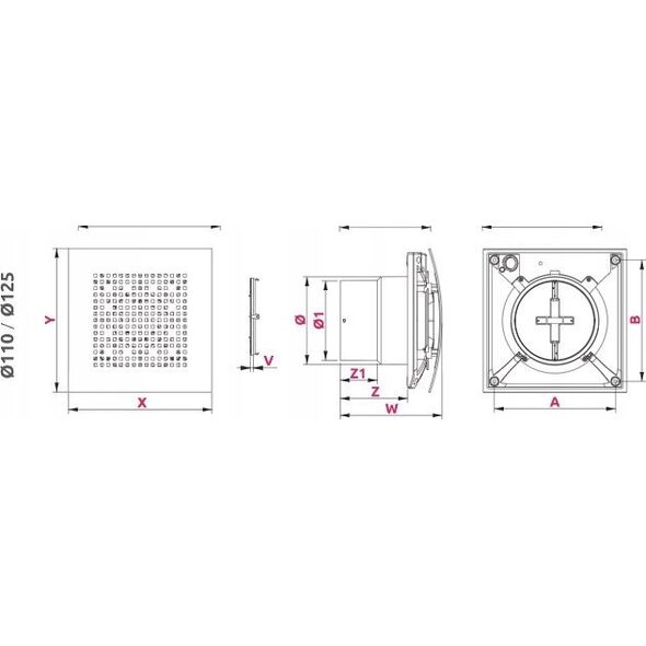 Wentylator AWENTA Wentylator łazienkowy Awenta WPAB110ZT Pulsar fi100mm 110 m3/h 9W 230V z wyłącznikiem czasowym i zaworem zwrotnym biały