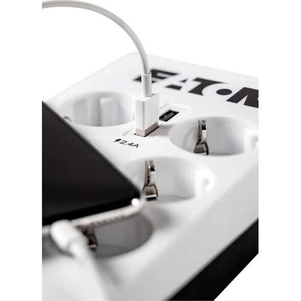 Listwa zasilająca Eaton Listwa antyprzepięciowa Protection Box 8 Tel@ USB FR