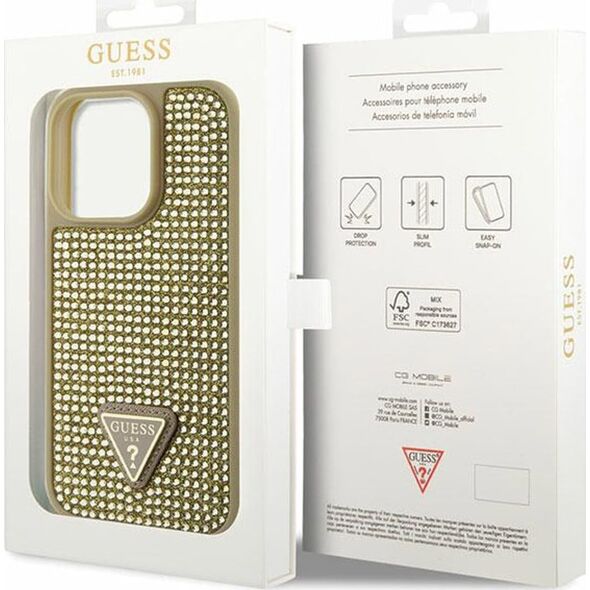 Guess Etui Guess GUHCP14LHDGTPD Apple iPhone 14 Pro złoty/gold hardcase Rhinestone Triangle