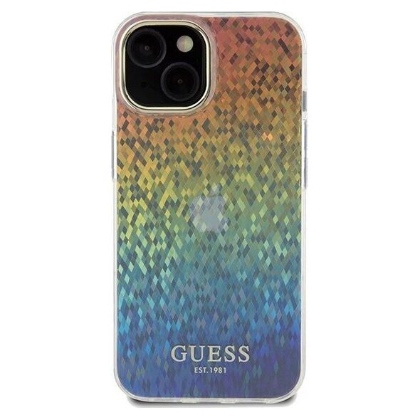 Guess Guess GUHCP14SHDECMI iPhone 14 / 15 / 13 6.1" wielokolorowy hardcase IML Faceted Mirror Disco Iridescent