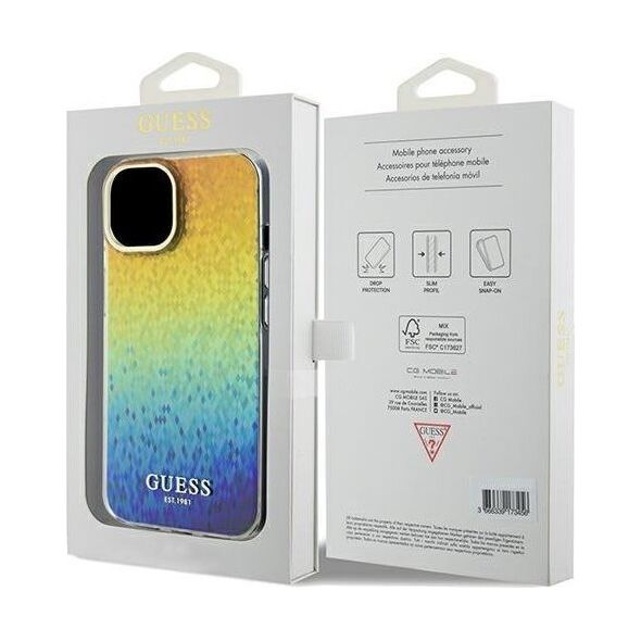 Guess Guess GUHCP14SHDECMI iPhone 14 / 15 / 13 6.1" wielokolorowy hardcase IML Faceted Mirror Disco Iridescent