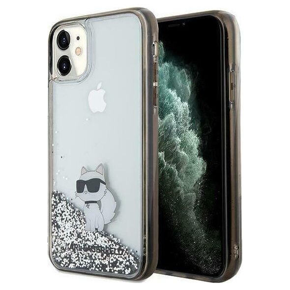 Karl Lagerfeld Karl Lagerfeld KLHCN61LKCNSK iPhone 11 / Xr 6.1" transparent hardcase Liquid Glitter Choupette