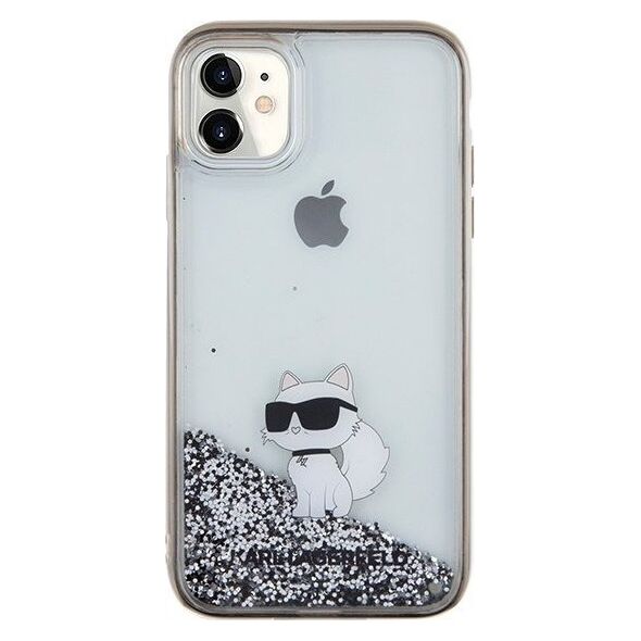 Karl Lagerfeld Karl Lagerfeld KLHCN61LKCNSK iPhone 11 / Xr 6.1" transparent hardcase Liquid Glitter Choupette