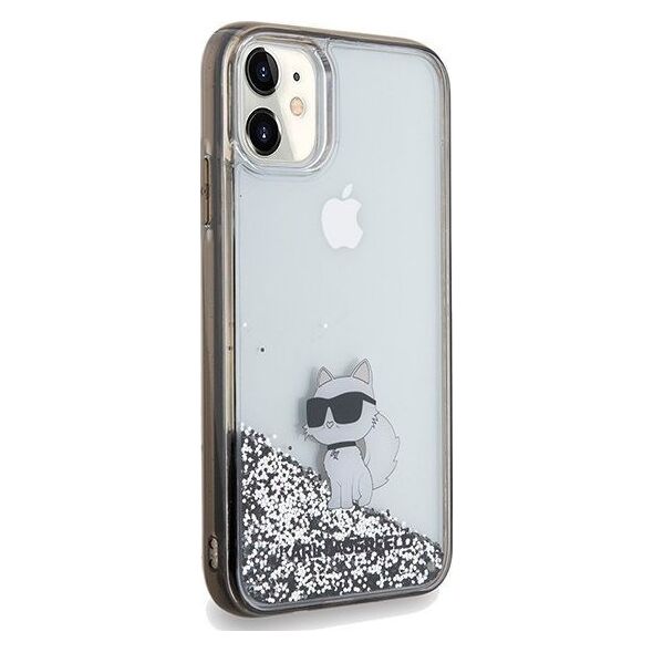 Karl Lagerfeld Karl Lagerfeld KLHCN61LKCNSK iPhone 11 / Xr 6.1" transparent hardcase Liquid Glitter Choupette
