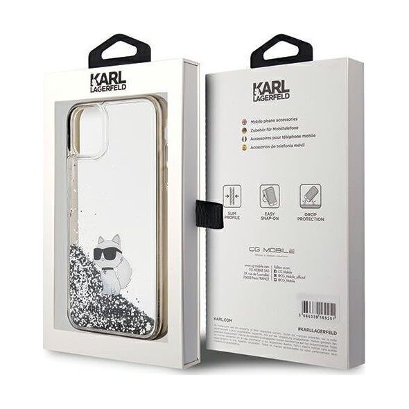 Karl Lagerfeld Karl Lagerfeld KLHCN61LKCNSK iPhone 11 / Xr 6.1" transparent hardcase Liquid Glitter Choupette