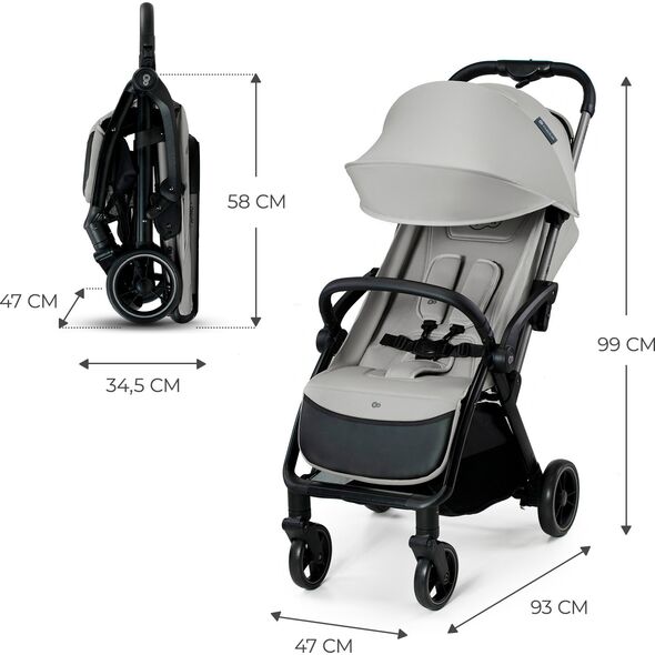 Wózek KinderKraft Wózek spacerowy APINO DOVE GREY
