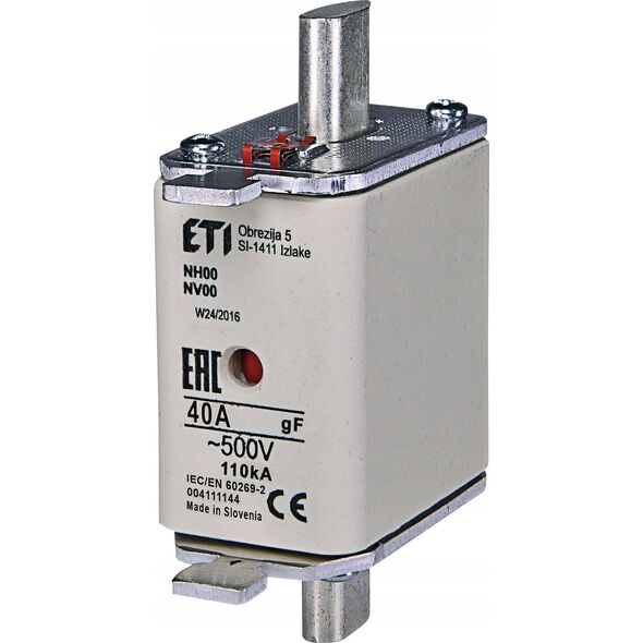 Etipo Wkładka topikowa ETI Polam NH00/WT-00 004111144 gF 40A 500V G przemysłowa szybka