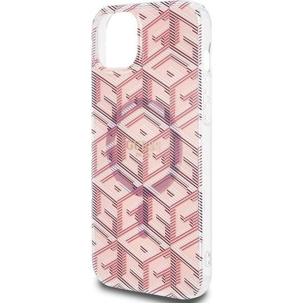Guess Guess GUHMP15SHGCUSTGP iPhone 15 / 14 / 13 6.1" różowy/pink hardcase IML GCube MagSafe