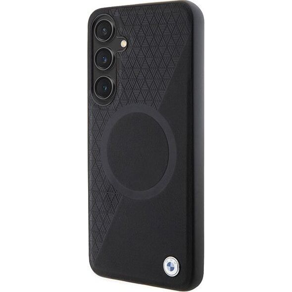 BMW BMW BMHMS24M23RTPK S24+ S926 czarny/black hardcase Signature Leather Half Textured & Circle MagSafe
