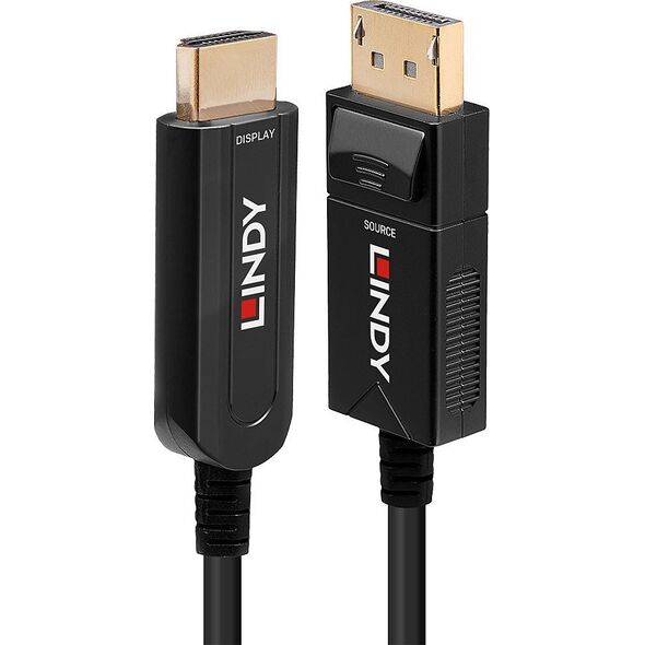 Adapter AV Lindy Lindy 38494 adapter kablowy 50 m DisplayPort HDMI Typu A (Standard) Czarny