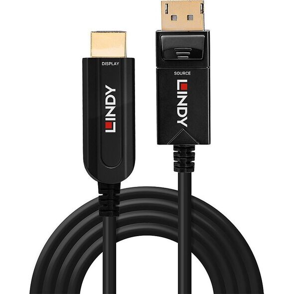 Adapter AV Lindy Lindy 38494 adapter kablowy 50 m DisplayPort HDMI Typu A (Standard) Czarny