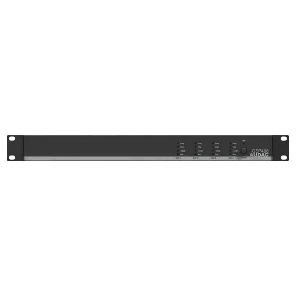 System przekazu sygnału AV Audac AUDAC CEP408 Energooszczędny wzmacniacz czterokanałowy, 4 x 80 W, 4 Ohm