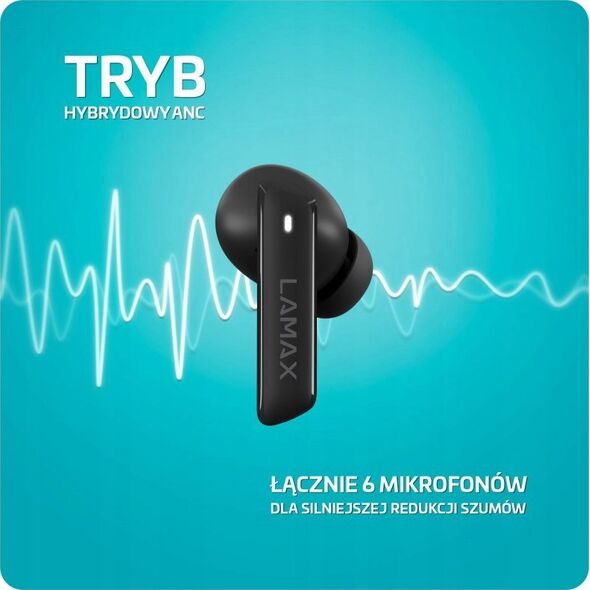 Słuchawki Lamax LAMAX In-Ear Clips1 ANC  black BT 5.3 Akku 44 Std.