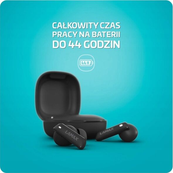 Słuchawki Lamax LAMAX In-Ear Clips1 ANC  black BT 5.3 Akku 44 Std.