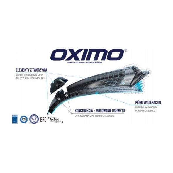 Oximo Wycieraczka płaska 700 mm (zaczep 12 mm)