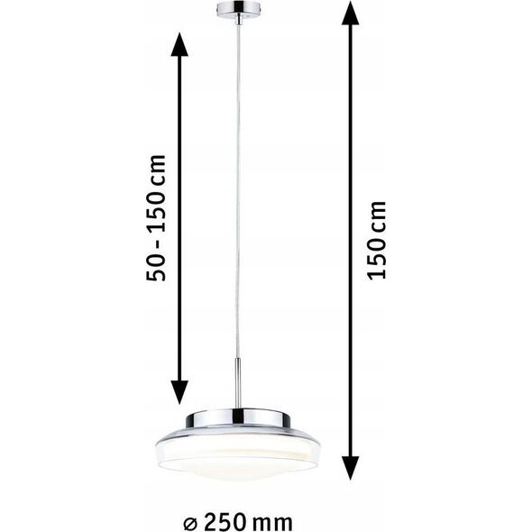 Lampa wisząca Paulmann Lampa wisząca  LUENA LED 11.5W 600lm okrągła 250mm 3000K IP44 230V szkło chrom / metal