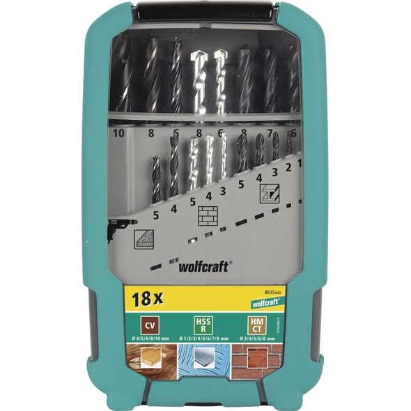 Wiertło Wolfcraft Zestaw wierteł mieszanych: drewno, kamień 3 - 8 mm Wolfcraft