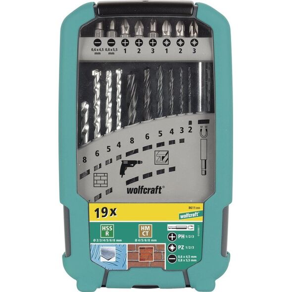 Wiertło Wolfcraft Zestaw wierteł mieszanych: drewno, kamień 3 - 8 mm Wolfcraft