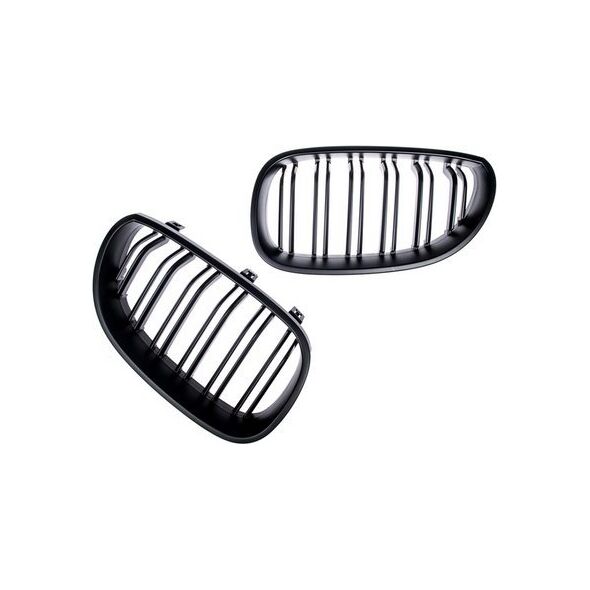 MTuning Grill sportowy podwójne żeberka Matt Black  BMW 5 (E60) Sedan (E61) Touring 2003-2010