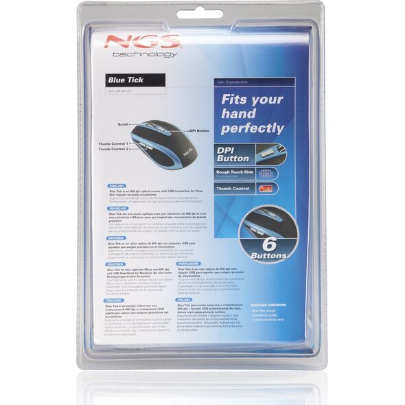 NGS MYSZ NGS TICK OPTICAL USB BLUE/BLACK