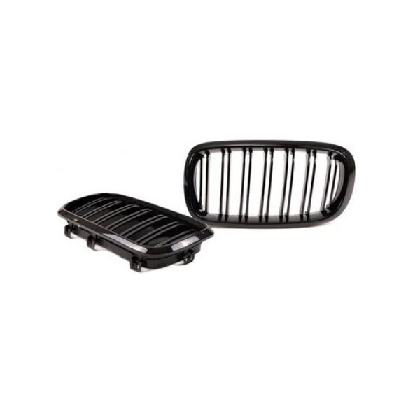 MTuning Grill sportowy podwójne żeberka Gloss Black BMW X5 F15 F85 X6 F16 F86 2013-2018