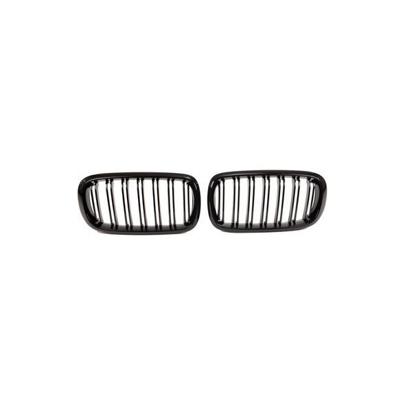MTuning Grill sportowy podwójne żeberka Gloss Black BMW X5 F15 F85 X6 F16 F86 2013-2018