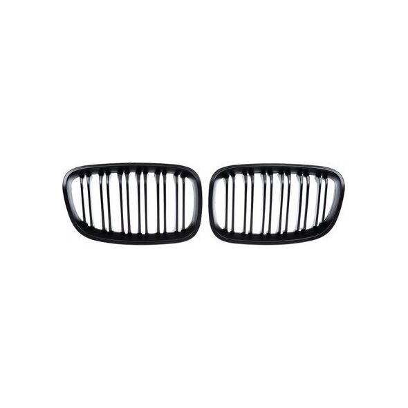 MTuning Grill sportowy podwójne żeberka Matt Black BMW 1 F20 F21 przed liftem 2011-2015