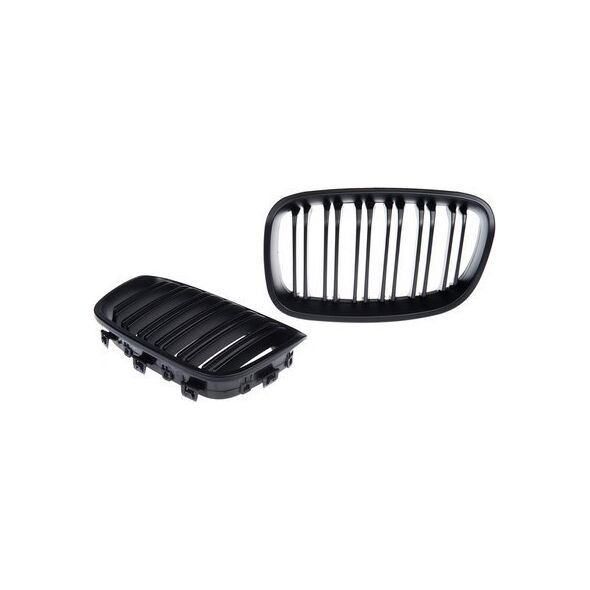 MTuning Grill sportowy podwójne żeberka Matt Black BMW 1 F20 F21 przed liftem 2011-2015