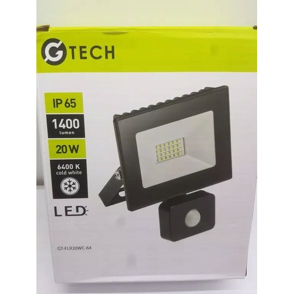 Naświetlacz GTV Naświetlacz LED GTV G-Tech GT-FCX20W-64 20W 1400lm 6400K IP65 czarny