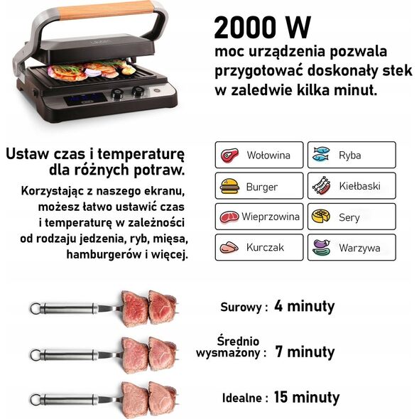 Grill elektryczny Lauben Lauben Contact Grill 2000SB