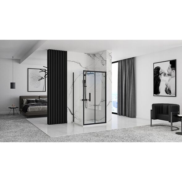 Rea REA-K6423 / REA / RAPID / ŚCIANKA 100 PROFIL BLACK SZKŁO TRANSPARENT /