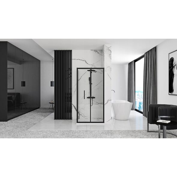 Rea REA-K6423 / REA / RAPID / ŚCIANKA 100 PROFIL BLACK SZKŁO TRANSPARENT /