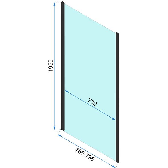 Rea REA-K6423 / REA / RAPID / ŚCIANKA 100 PROFIL BLACK SZKŁO TRANSPARENT /