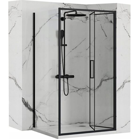 Rea REA-K6423 / REA / RAPID / ŚCIANKA 100 PROFIL BLACK SZKŁO TRANSPARENT /