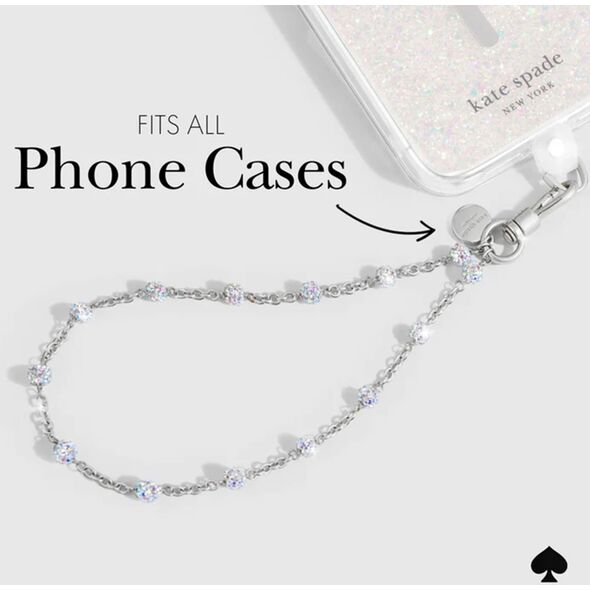Case-Mate Kate Spade New York Universal Phone Charm Wristlet - Uniwersalna smyczka do telefonu (Dazzle Chain Silver)