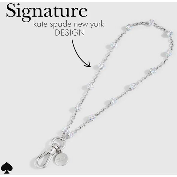 Case-Mate Kate Spade New York Universal Phone Charm Wristlet - Uniwersalna smyczka do telefonu (Dazzle Chain Silver)