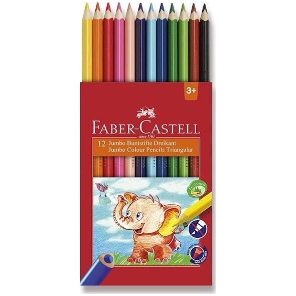 Faber-Castell FABER-CASTELL Buntstifte dreikant Jumbo 5.4mm 12er Karton