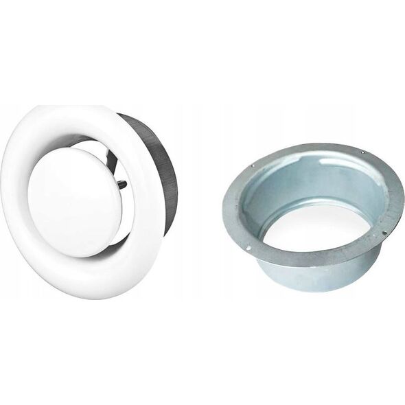 AWENTA Anemostat wywiewny Awenta AMW150 fi 150 metalowy biały