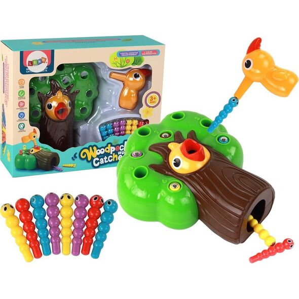 LeanToys Gra Zręcznościowa Magnetyczna Złap Robaczka Nakarm Ptaszka LEAN Toys