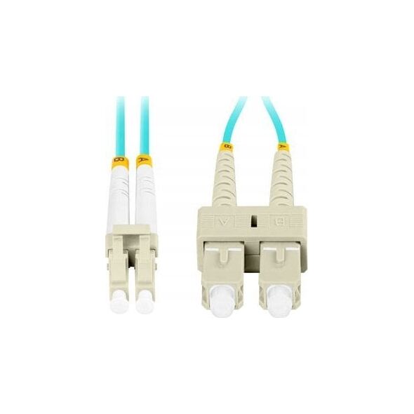 Lanberg Patchcord światłowodowy Lanberg MM LC/UPC-SC/UPC DUPLEX 3.0MM OM3 50/125 LSZH 2m aqua
