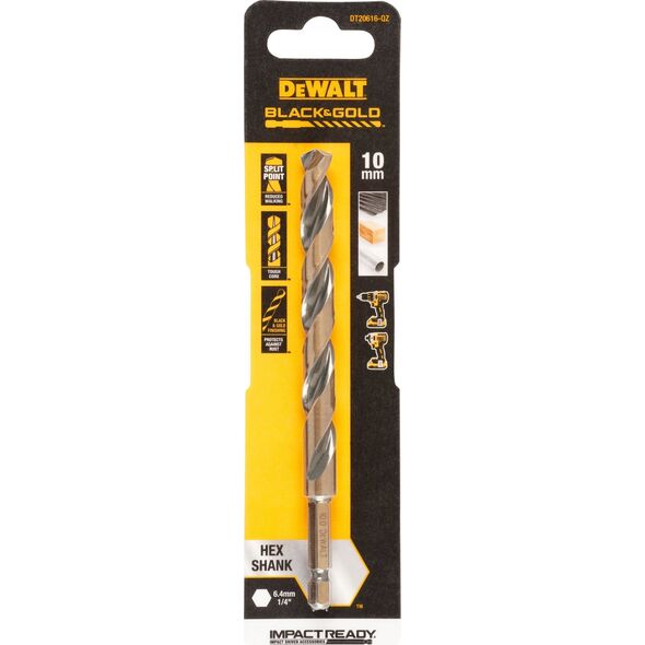 Wiertło Dewalt wiertło 10.0mm black and gold hex