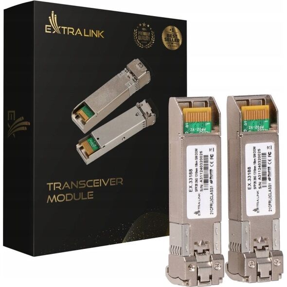 Moduł SFP ExtraLink EXTRALINK SFP28 25G 1310NM SM 10KM LC DUPLEX 2-PACK 13303552 5906168633188