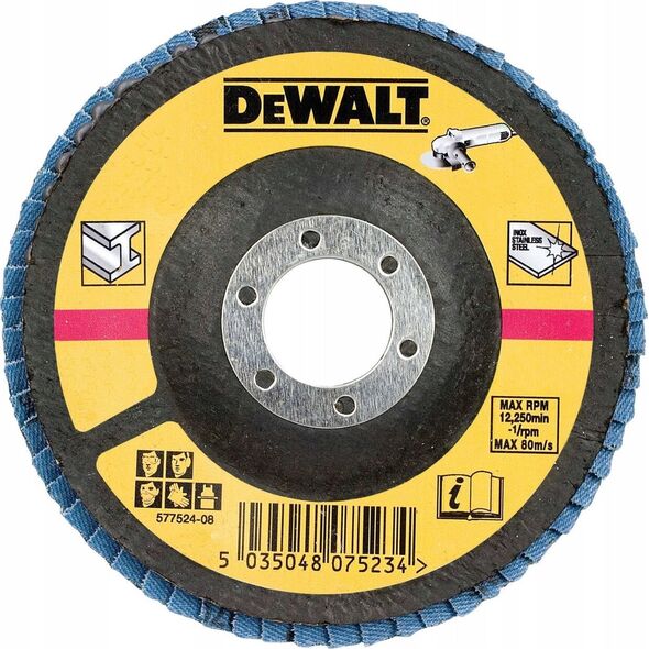 Dewalt artykuły ścierne tarcza listkowa 125mm x 22.2 gr. 60 wygięta