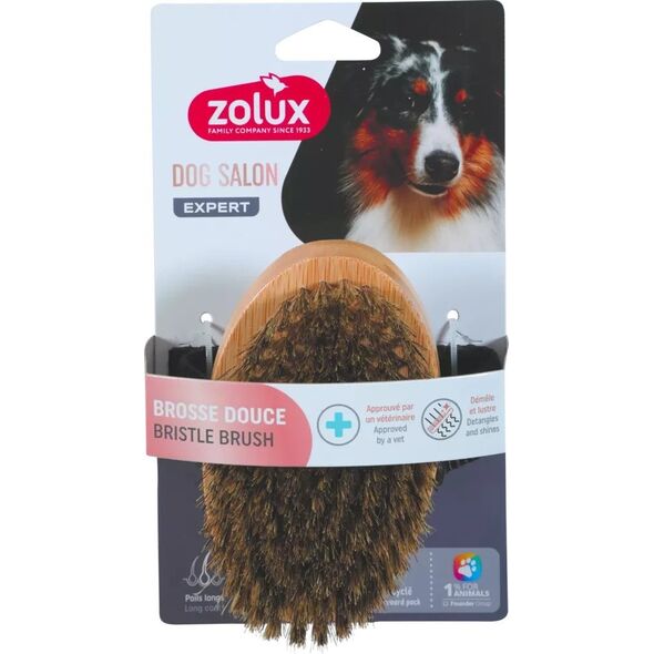 ZOLUX Miękka szczotka drewniana dla psa sierść długa DOG SALON