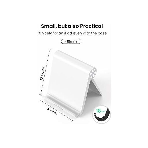 Stojak Ugreen UGREEN Uchwyt na tablet do domowego stojaka na tablet Uchwyt na telefon kompatybilny z iPadem Air 3, iPadem Pro, iPadem Mini, MediaPadem, Surface Pro 7, Galaxy Tab, iPhone 11 itd. Do 10,5 cala (biały)