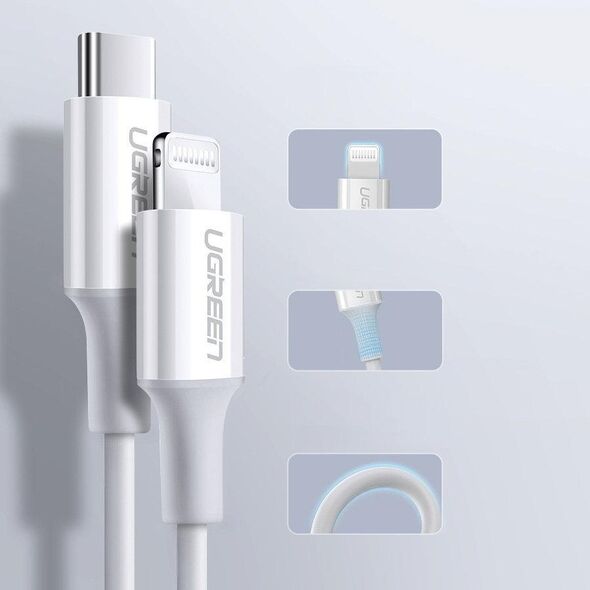 Kabel USB Ugreen USB-C - Lightning 1.5 m Biały (6957303867486)