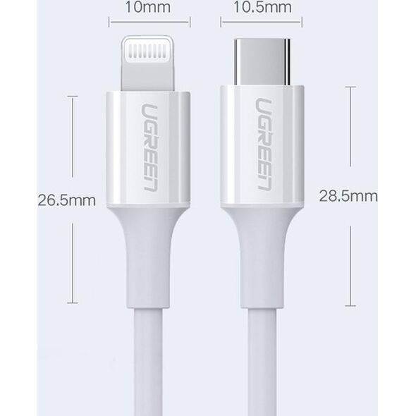 Kabel USB Ugreen USB-C - Lightning 1.5 m Biały (6957303867486)